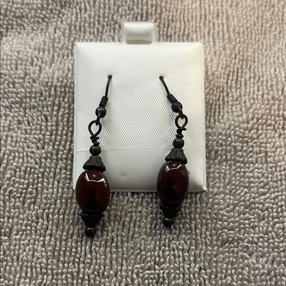 Elegant Brown Dangle Earrings